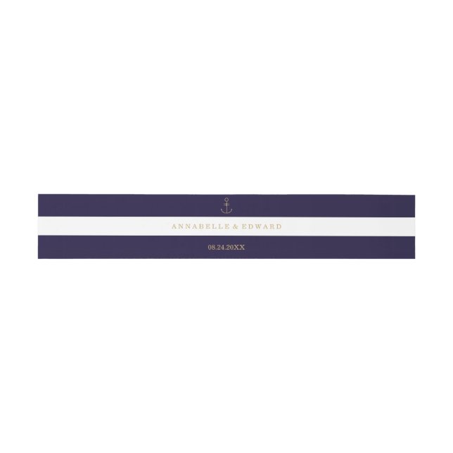 Modern nautical stripes wedding Belly Band (Flat)