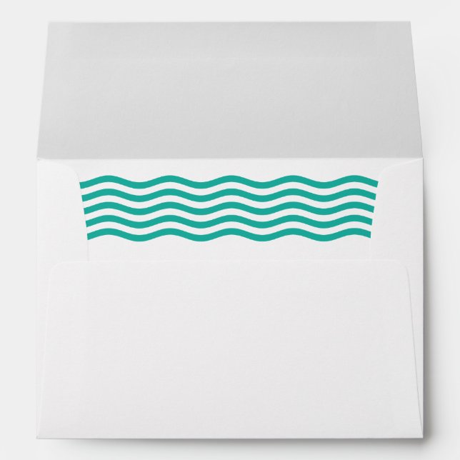 Modern Nautical Waves Self-Addressed Envelope (Back (Bottom))
