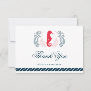 Modern Nautical Wedding Thank You Card