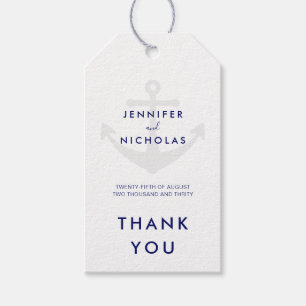 Modern Nautical Wedding Thank You Gift Tags