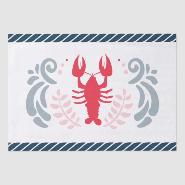 Modern Nautical Wedding Tissue Paper (Front)