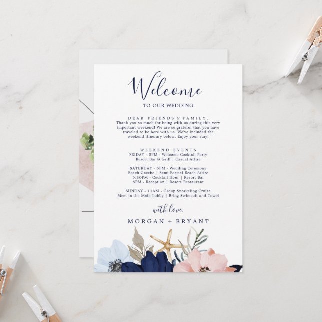 Personalized Destination Wedding Welcome Letter & Itinerary - Map