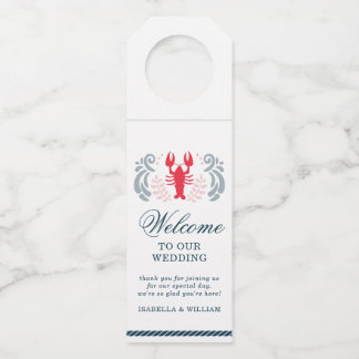 Modern Nautical Welcome Wedding Bottle Hanger Tag
