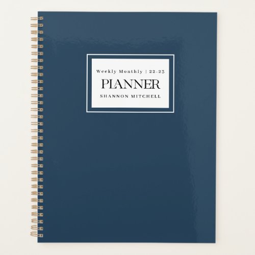 Modern Navy 2022 2023 Weekly Monthly Planner