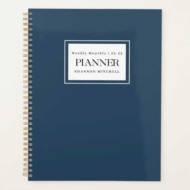 Modern Navy 2022 2023 Weekly Monthly Planner (Front)