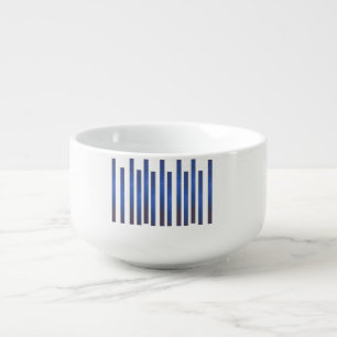 Modern Navy Abstract Line Art Soup Bowl