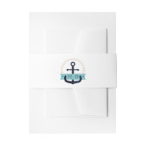 Modern Navy Anchor Nautical Monogram Wedding  Invi Invitation Belly Band