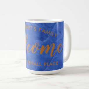 Modern Navy and Copper Personalized Name Address Coffee Mug