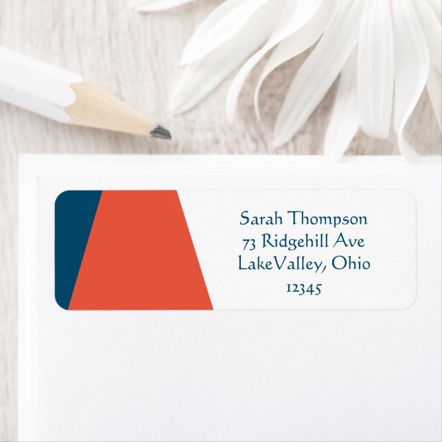 Modern Navy and Coral Label (Insitu)