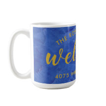 Modern Navy and Gold Personalized Name and Address