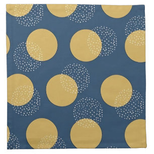 Modern Navy and Gold Polka Dot Cloth Napkin