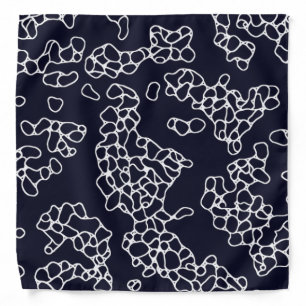 Modern Navy and White Pattern Bandana