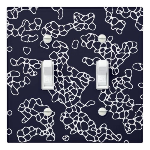 Modern Navy and White Pattern Light Switch Cover