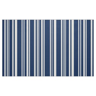 Modern Navy and White Stripes Fabric