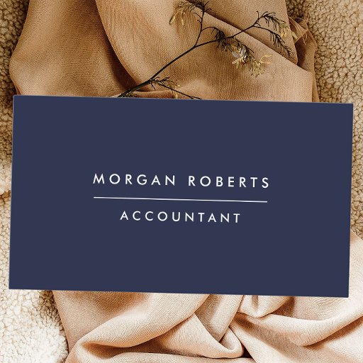 Customizable Modern Navy Blue Accountant Lawyer or Professional Business Card