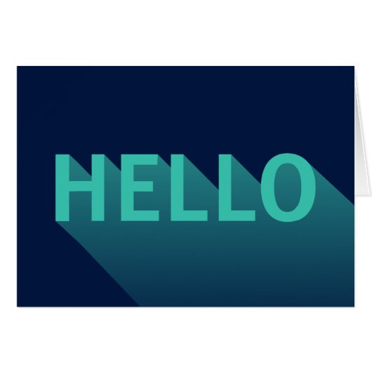 Modern Navy Blue and Aqua Teal Hello Typography (Front Horizontal)