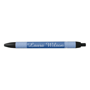 Modern Navy Blue and Lines Monogram Pen