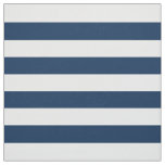 Modern Navy Blue and White Horizontal Stripes Fabric