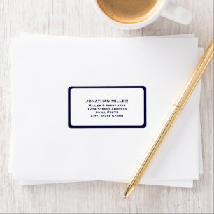 Modern Navy Blue and White Multi-Line Address Label