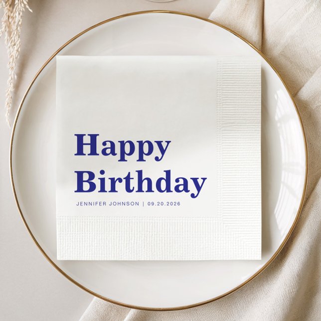 Modern Navy Blue Birthday Napkins (Modern Navy Blue Birthday Napkins
)