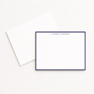 Modern Navy Blue Border Note Card