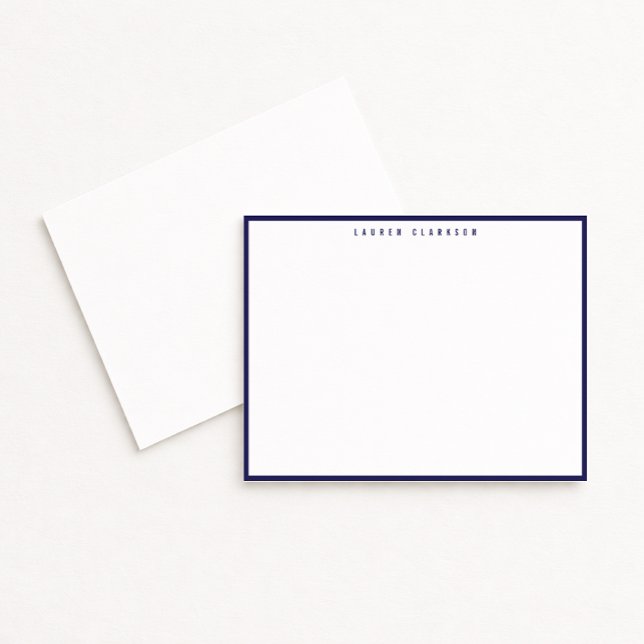 Modern Navy Blue Border Note Card (Creator Uploaded)