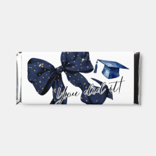 Modern Navy Blue Bow Hershey Bar Favors