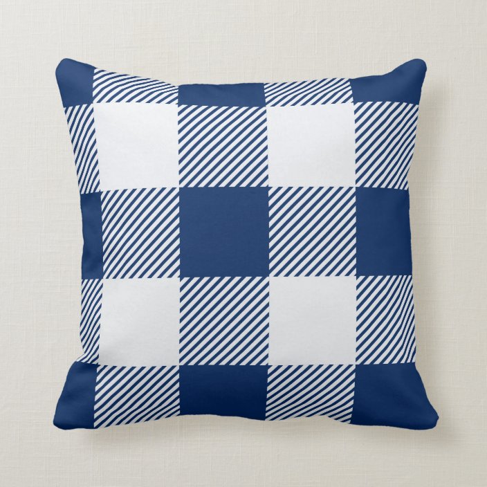 navy plaid pillow