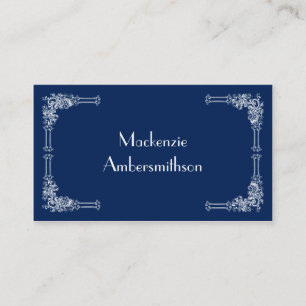 Modern Navy Blue Business Card