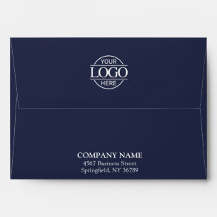 Modern Navy Blue Business Custom Logo Professional Envelope
