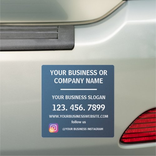 Modern Navy Blue Business Logo Promotional Car Magnet