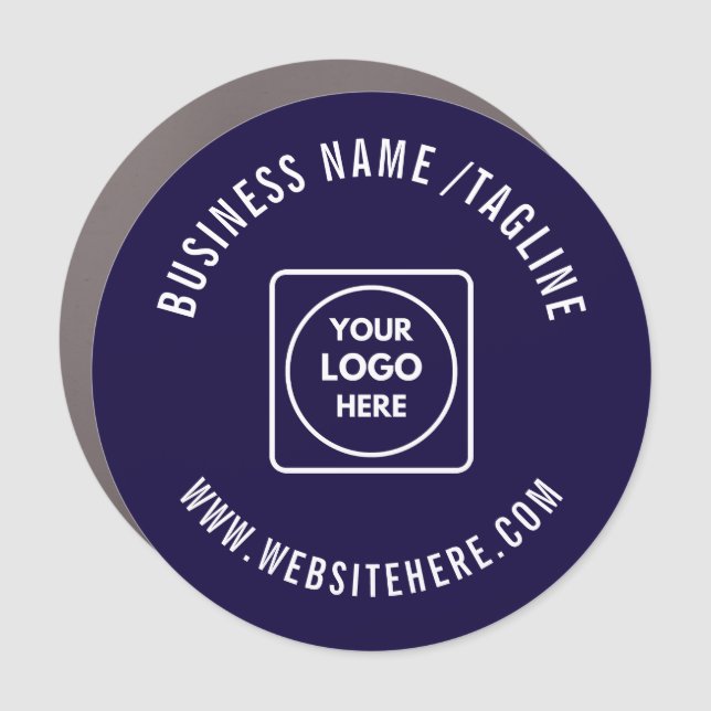 Modern Navy Blue Business Logo Vehicle Magnet (Front)