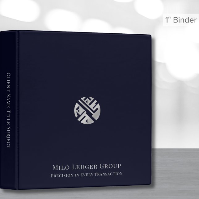 Modern Navy Blue Business Portfolio 3 Ring Binder (Creator Uploaded)