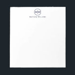 Modern Navy Blue Circle Two Monogram Initial Notepad<br><div class="desc">Personalized Circle Two Monogram Initials Notepad</div>