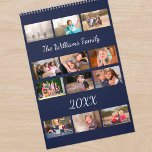 Modern Navy Blue Cover Custom Photo Calendar<br><div class="desc">Create your own modern photo calendar with your favorite photos. Replace the sample images for each month, add your name or title text, and add the year in the sidebar. The 12 images you choose will automatically appear in a grid on the front and back covers with a row of...</div>