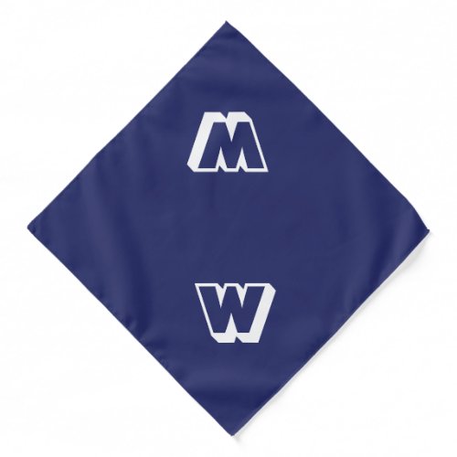 Modern navy blue custom monogram initial letter bandana