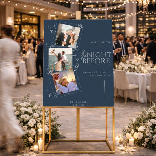 Modern Navy Blue Custom Photo The Night Before Foam Board
