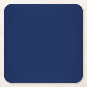 Modern Navy Blue Customizable Square Paper Coaster
