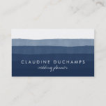 Modern Navy Blue Elegant Watercolor Ombre Striped Business Card at Zazzle