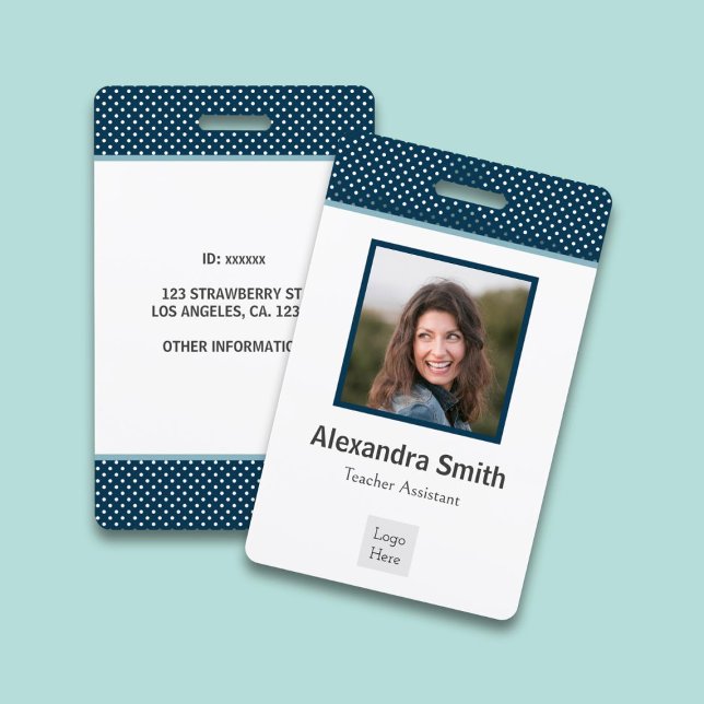 Modern Navy Blue Employee Badge (Creator Uploaded)