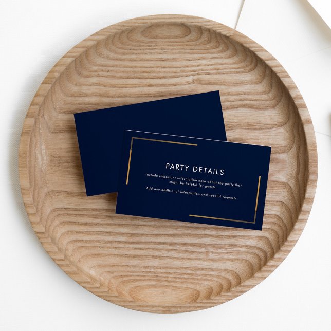 Modern Navy Blue Geometric Enclosure Card (Graduation 2024 Navy Blue Party Details Enclosure Card)