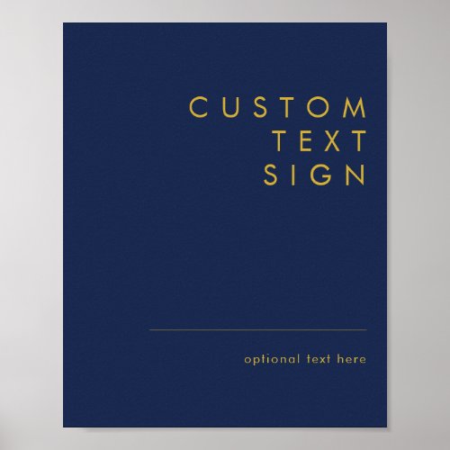 Modern Navy Blue  Gold Cards And Gifts Custom Poster