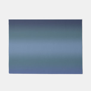 Modern navy blue gradient Watercolor galaxy space  Doormat