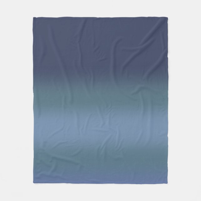 Modern navy blue gradient Watercolor galaxy space  Fleece Blanket (Front)
