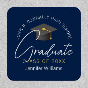 Modern Navy Blue Graduate Custom Graduation Patch