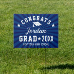 Modern Navy Blue Graduation Banner Yard Sign<br><div class="desc">Modern Navy Blue PHOTO Graduation Banner Yard Sign.</div>