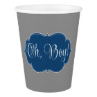 Modern Navy Blue Gray Boy Baby Shower