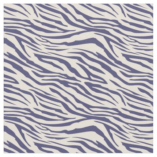 Modern Navy Blue Ivory Zebra Pattern Fabric