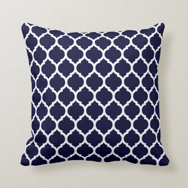 navy geometric cushion