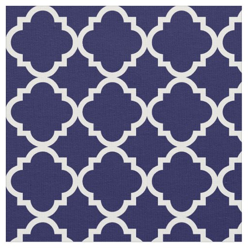 Navy on sale quatrefoil fabric